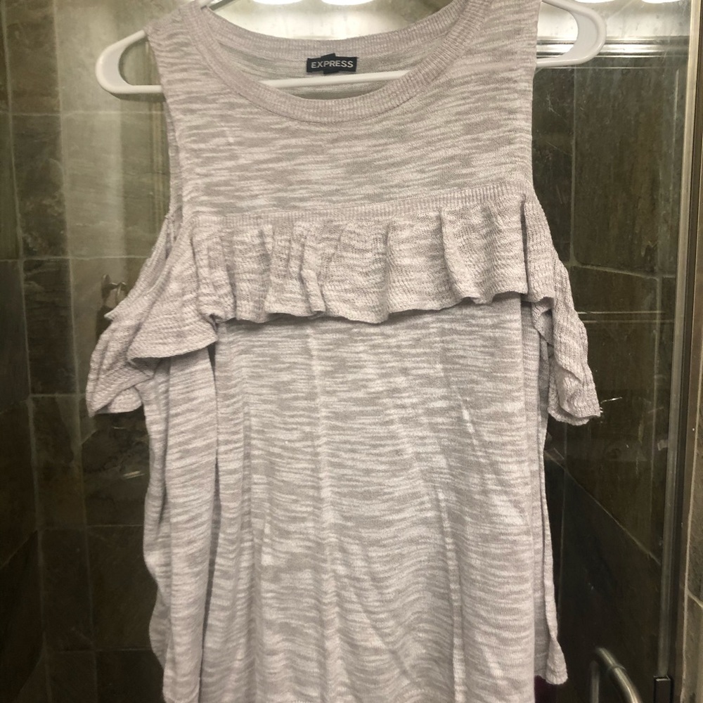 Cold Shoulder Ruffle Sweater - Picture 2 of 4